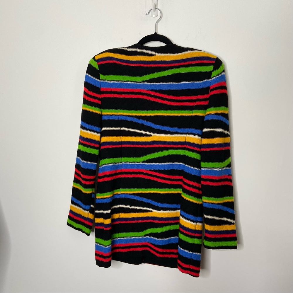 Steve Fabrikant Blazer Abstract Stripes Multi-color 90s Wool-Blend - Picture 6 of 11